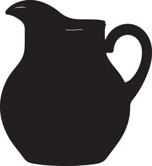 Classic Jug Silhouette – Bold Black Vector Design for Kitchenware & Drink Graphics