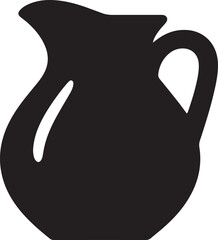 Classic Jug Silhouette – Bold Black Vector Design for Kitchenware & Drink Graphics
