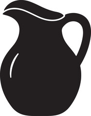 Classic Jug Silhouette – Bold Black Vector Design for Kitchenware & Drink Graphics