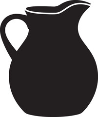 Classic Jug Silhouette – Bold Black Vector Design for Kitchenware & Drink Graphics