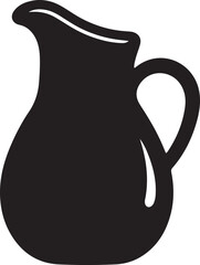 Classic Jug Silhouette – Bold Black Vector Design for Kitchenware & Drink Graphics