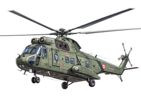 military helicopter on AI generated by PNG