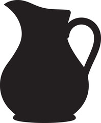 Classic Jug Silhouette – Bold Black Vector Design for Kitchenware & Drink Graphics