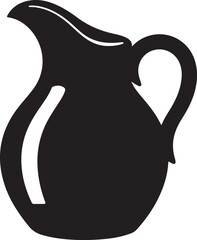 Classic Jug Silhouette – Bold Black Vector Design for Kitchenware & Drink Graphics
