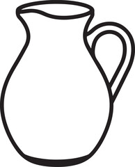 Classic Jug Silhouette – Bold Black Vector Design for Kitchenware & Drink Graphics