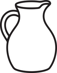Classic Jug Silhouette – Bold Black Vector Design for Kitchenware & Drink Graphics