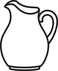 Classic Jug Silhouette – Bold Black Vector Design for Kitchenware & Drink Graphics