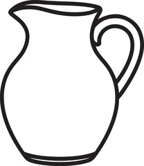 Classic Jug Silhouette – Bold Black Vector Design for Kitchenware & Drink Graphics