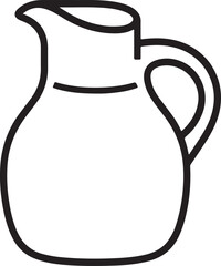 Classic Jug Silhouette – Bold Black Vector Design for Kitchenware & Drink Graphics