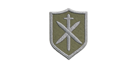 Military Emblem With Sword And Shield Design. Symbol Of Strength And Protection Isolated On Transparent Background