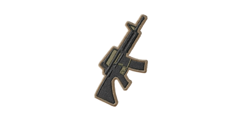 Embroidered Rifle Patch. Military And Tactical Apparel Accessory Isolated On Transparent Background