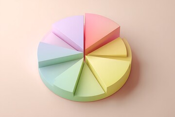 Obraz premium Soft pastel circle infographic with delicate color wedges 