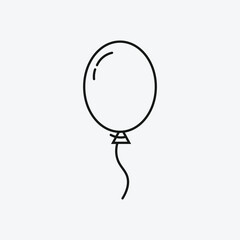 Minimalist Balloon Line Art Icon, Simple Floating Party Decoration Outline, Modern Vector Graphic for Birthday, Celebration, and Festive Event Designs.