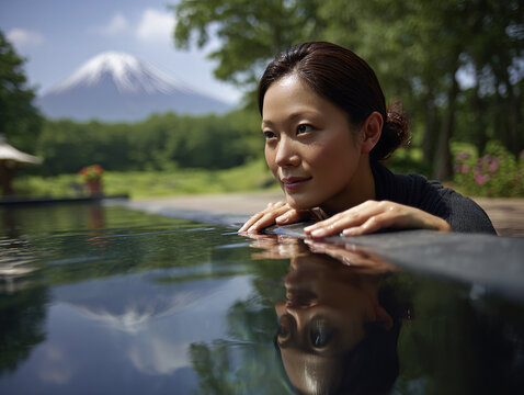 Serene Outdoor Relaxation with a View of a Majestic Mountain