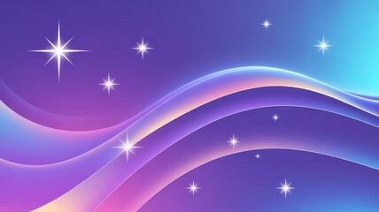 Cosmic Waves with Glowing Stars and Gradient Sky abstract