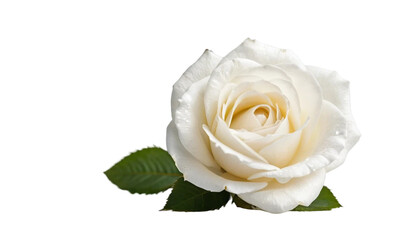 Single white rose isolated on transparent background