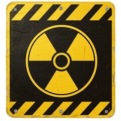 Obraz premium Radiation Hazard Warning Sign Yellow Black On Isolated Transparent Background