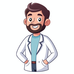 Male Doctor Cartoon Vector Illustration