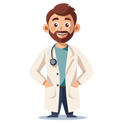 Fototapeta premium Male Doctor Cartoon Vector Illustration