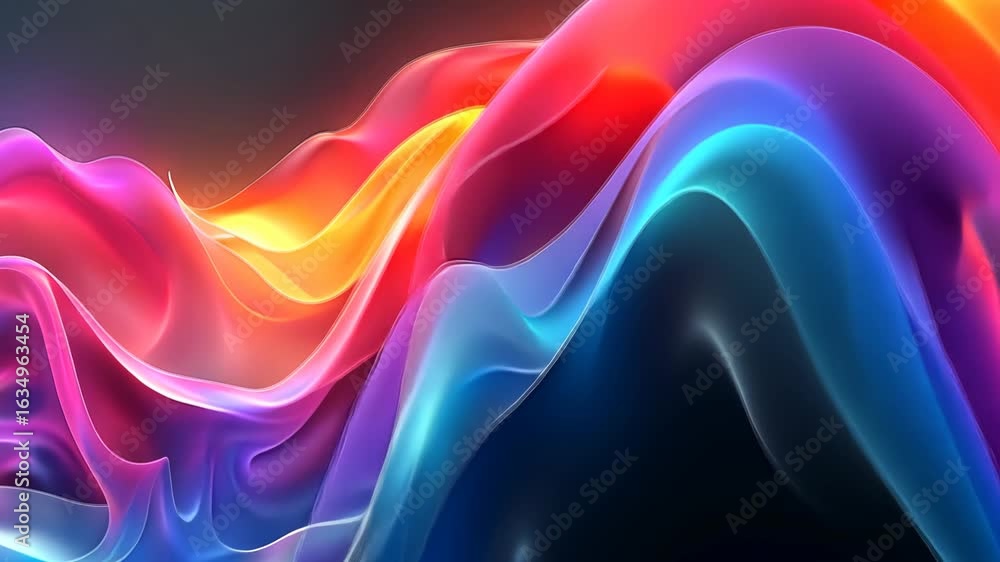 Poster intriguing vibrant fluid wave band abstract background with high contrast and dynamic movement