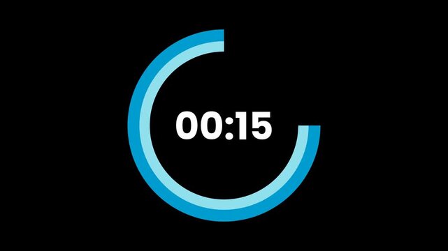 20 Seconds Countdown Animation with Circular Timer and Alpha Background. Modern Flat Design Countdown Animation Timer &ndash; 20 to 0 Seconds Real Time. 4K resolution animation