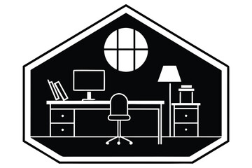 office workspace vector icon