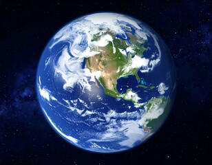 Earth seen from space, detailed view