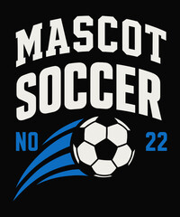 Mascot Soccer Sports T-Shirt Design with Custom Number

