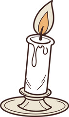 vector illustration of a burning candle