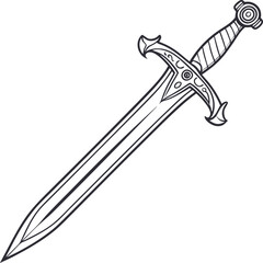 vector illustration of a sword