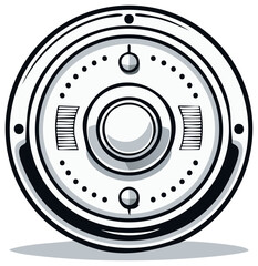 Secure metal combination lock dial illustration for banking and finance concepts