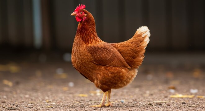Red Hen In Farm, Eggs Hen, Hens In Farm 