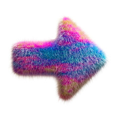 Colorful Fuzzy Arrow with Gradient Texture and Vibrant Visual Appeal