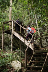 Hiking trail to Seacacar Nature Reserve near El Estor, Izabal, Guatemala