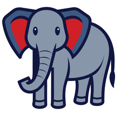 elephant cartoon with blank