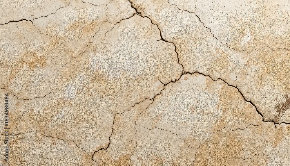 Poster cracked beige surface with imperfections a close-up texture of deteriorating plaster featuring multi