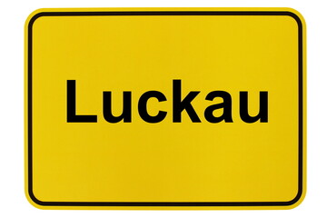 Illustration eines Ortsschildes der Gemeinde Luckau in Niedersachsen	