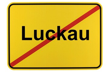 Illustration eines Ortsschildes der Gemeinde Luckau in Niedersachsen	