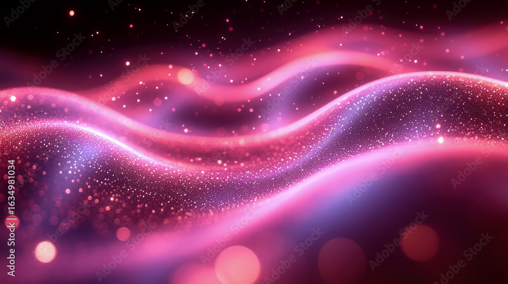 Poster mesmerizing abstract background featuring graceful undulating lines of radiant pink and violet parti