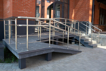 Stainless steel handrails for ramps and porches.
