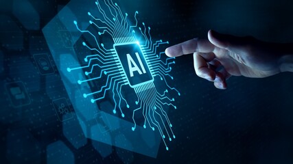 hand with circuit board AI image