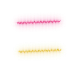 Vibrant Zigzag Neon Label Badges in Pink and Yellow Glowing Style Design PNG