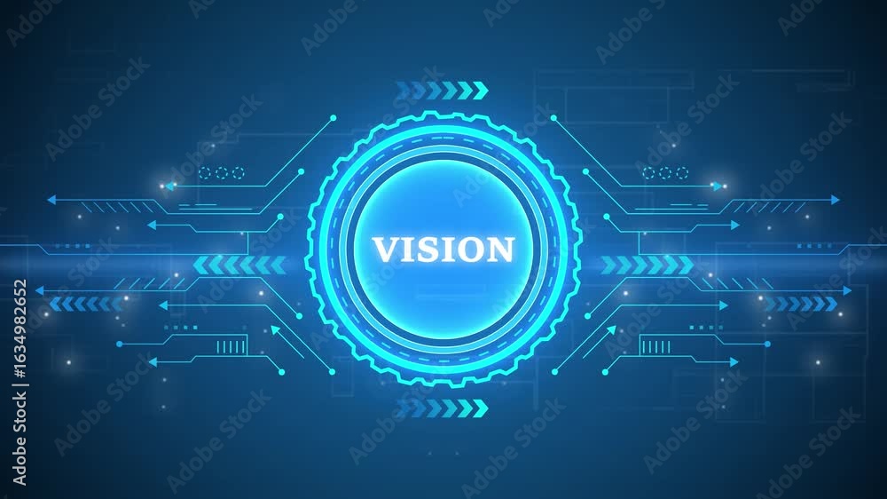 Poster vision concept. business, technology, internet and network concept. glowing connections in different