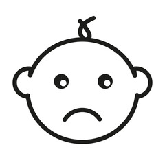 icon of a sad baby face showing negative emotion