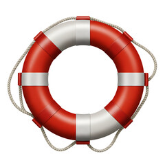 Life Preserver Ring Buoy Marine Safety Equipment On Isolated Transparent Background


