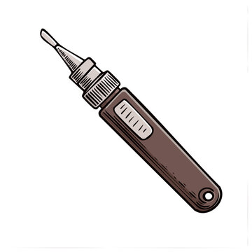 brown soldering iron tool sketch clip art preview