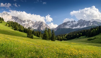 breathtaking alpine meadow landscape