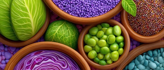 Vibrant superfood bowl a colorful flat lay of fresh ingredients