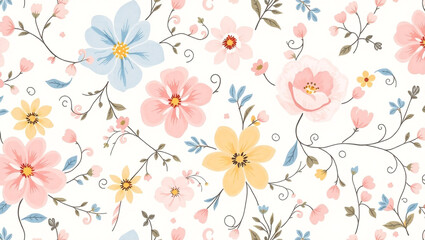 Intricate abstract floral seamless pattern feature