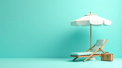 beach chair and umbrella
